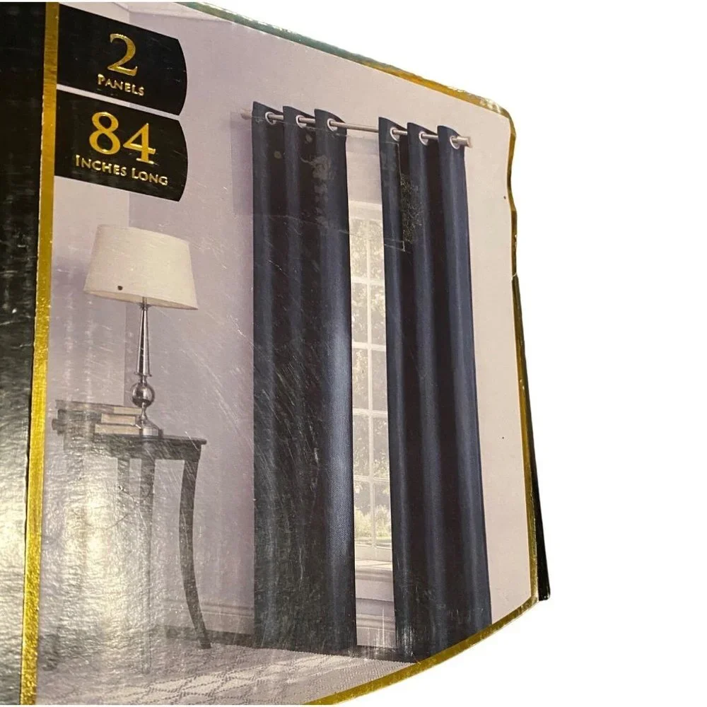 NEW Aprima Blackout Noise Reducing Window Ventura Grommet 2 Panels Pair 37